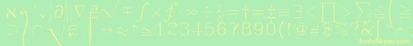 Symath-Schriftart – Gelbe Schriften auf grünem Hintergrund