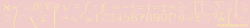 Symath Font – Yellow Fonts on Pink Background