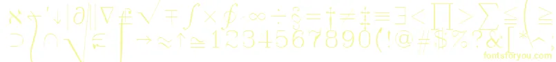 Symath-Schriftart – Gelbe Schriften auf weißem Hintergrund