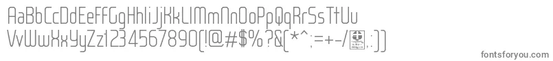 WoxModelistLightDemo-fontti – harmaat kirjasimet valkoisella taustalla