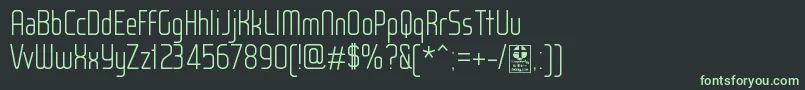 Fonte WoxModelistLightDemo – fontes verdes em um fundo preto