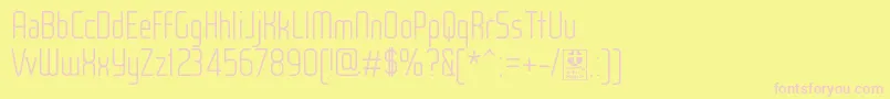 WoxModelistLightDemo-fontti – vaaleanpunaiset fontit keltaisella taustalla