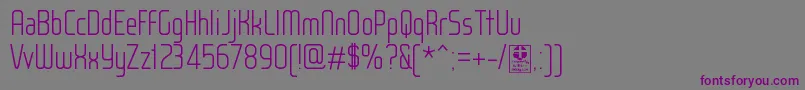 Шрифт WoxModelistLightDemo – фиолетовые шрифты на сером фоне