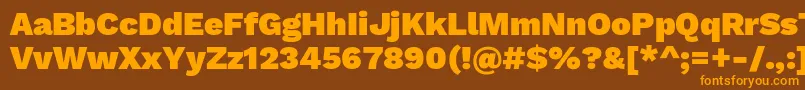 WorksansBlack Font – Orange Fonts on Brown Background