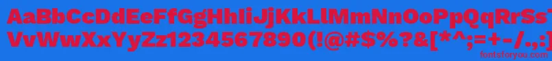 WorksansBlack Font – Red Fonts on Blue Background