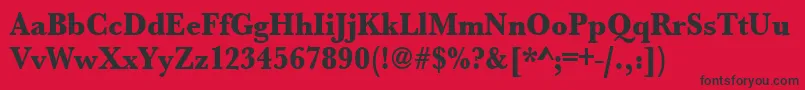 Fonte Urwbaskertextbolextnar – fontes pretas em um fundo vermelho