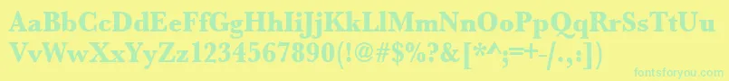 Urwbaskertextbolextnar Font – Green Fonts on Yellow Background