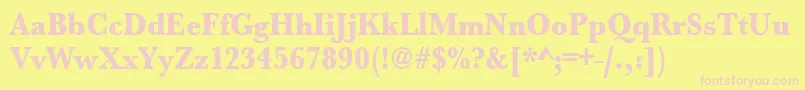 Urwbaskertextbolextnar Font – Pink Fonts on Yellow Background