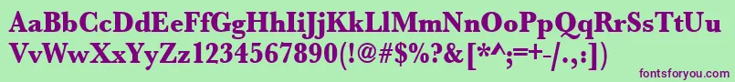 Urwbaskertextbolextnar Font – Purple Fonts on Green Background