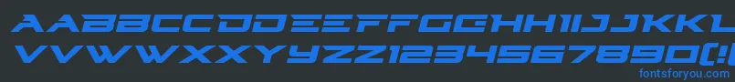 Czcionka Cyberdynexpandital – niebieskie czcionki na czarnym tle