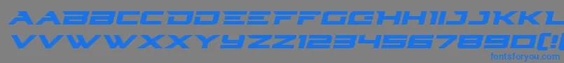 Czcionka Cyberdynexpandital – niebieskie czcionki na szarym tle