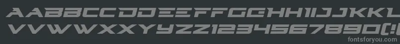 Fonte Cyberdynexpandital – fontes cinzas em um fundo preto