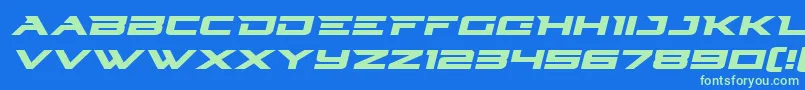 Czcionka Cyberdynexpandital – zielone czcionki na niebieskim tle