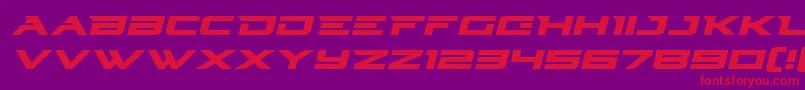 Fonte Cyberdynexpandital – fontes vermelhas em um fundo violeta