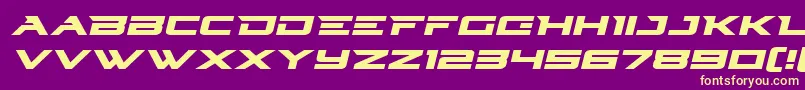 Cyberdynexpandital-Schriftart – Gelbe Schriften auf violettem Hintergrund