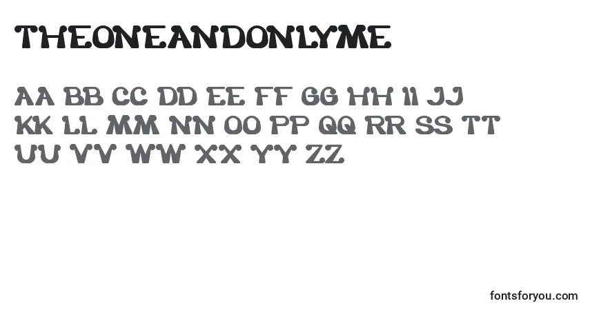 Шрифт TheOneAndOnlyMe – алфавит, цифры, специальные символы