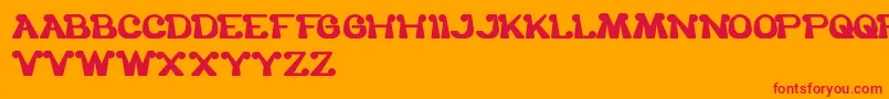 フォントTheOneAndOnlyMe – オレンジの背景に赤い文字