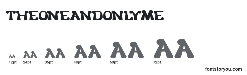 TheOneAndOnlyMe Font Sizes