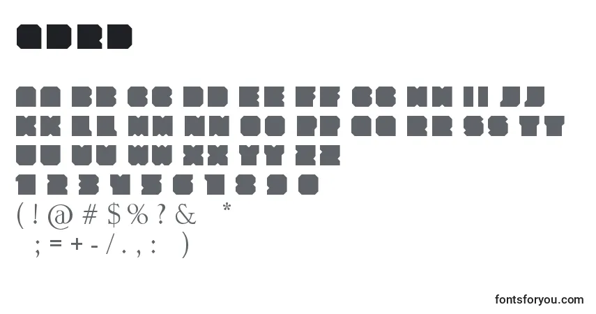 Шрифт Qdrd – алфавит, цифры, специальные символы