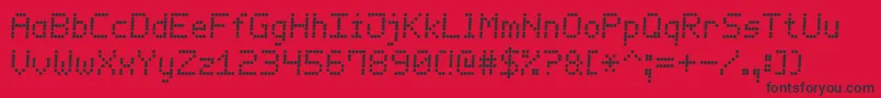 フォントLedCounter7Italic – 赤い背景に黒い文字