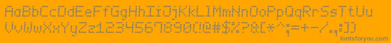 LedCounter7Italic Font – Gray Fonts on Orange Background