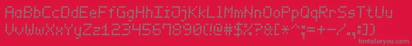 フォントLedCounter7Italic – 赤い背景に灰色の文字