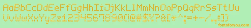 LedCounter7Italic Font – Orange Fonts on Green Background