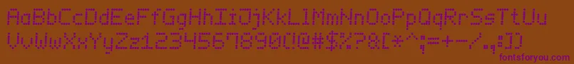 LedCounter7Italic Font – Purple Fonts on Brown Background