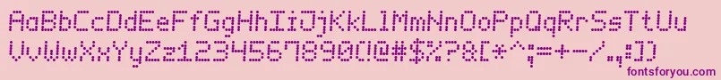 LedCounter7Italic Font – Purple Fonts on Pink Background