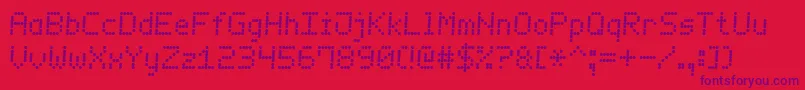 フォントLedCounter7Italic – 赤い背景に紫のフォント