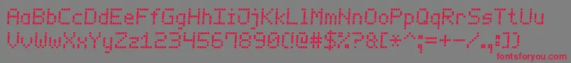 フォントLedCounter7Italic – 赤い文字の灰色の背景