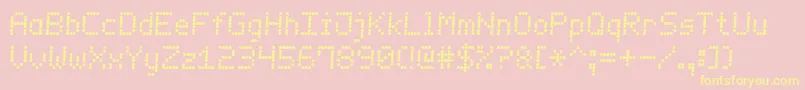 LedCounter7Italic Font – Yellow Fonts on Pink Background