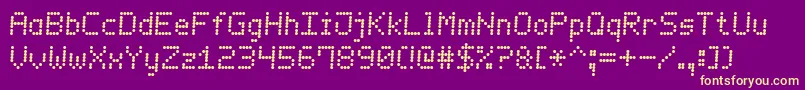 LedCounter7Italic Font – Yellow Fonts on Purple Background