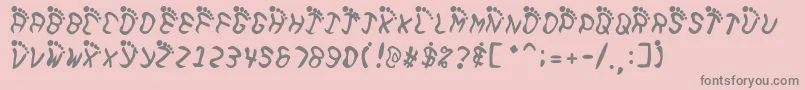 フォントFeetish – ピンクの背景に灰色の文字