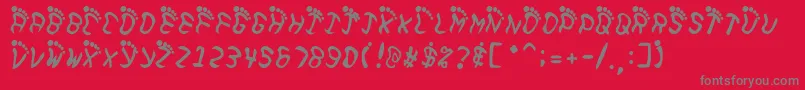 Feetish Font – Gray Fonts on Red Background