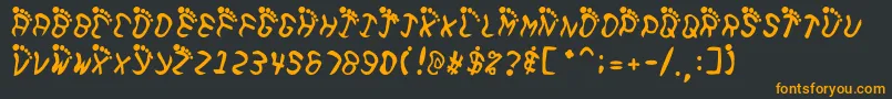 フォントFeetish – 黒い背景にオレンジの文字