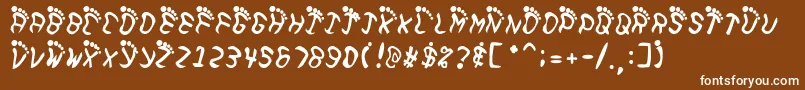 フォントFeetish – 茶色の背景に白い文字