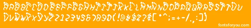 フォントFeetish – オレンジの背景に白い文字