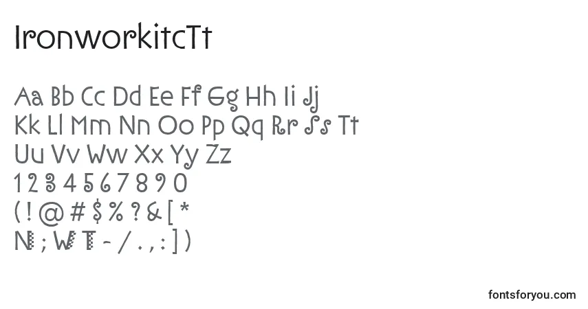 IronworkitcTt-fontti – aakkoset, numerot, erikoismerkit