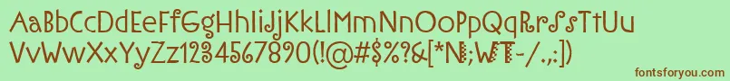 IronworkitcTt Font – Brown Fonts on Green Background