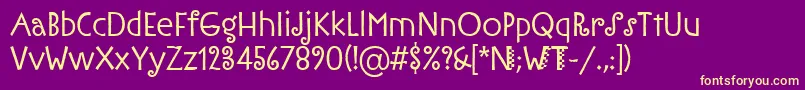 IronworkitcTt Font – Yellow Fonts on Purple Background