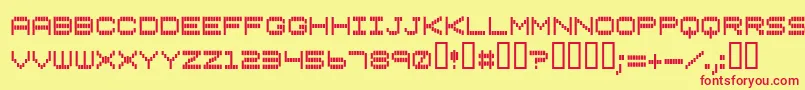 Verti Font – Red Fonts on Yellow Background