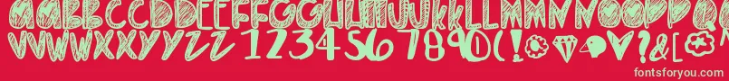 Everythinggold Font – Green Fonts on Red Background