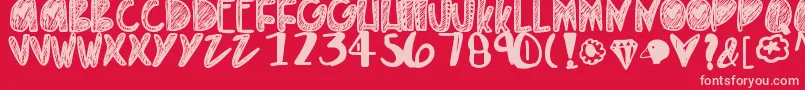 Everythinggold Font – Pink Fonts on Red Background