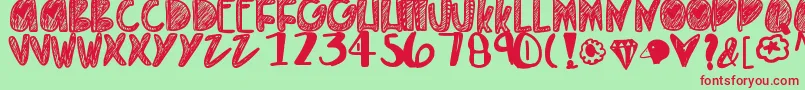Everythinggold Font – Red Fonts on Green Background