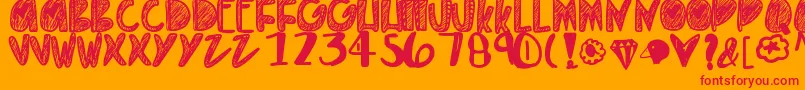 fuente Everythinggold – Fuentes Rojas Sobre Fondo Naranja