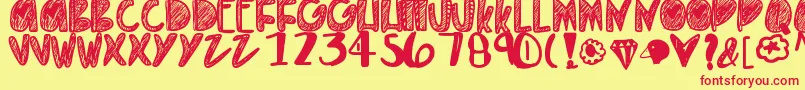 Everythinggold Font – Red Fonts on Yellow Background
