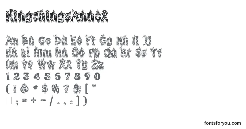 Шрифт KingthingsAnnex – алфавит, цифры, специальные символы