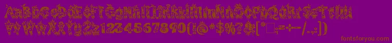 KingthingsAnnex-Schriftart – Braune Schriften auf violettem Hintergrund