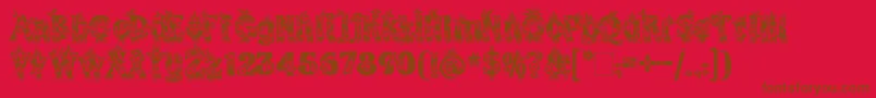 KingthingsAnnex Font – Brown Fonts on Red Background